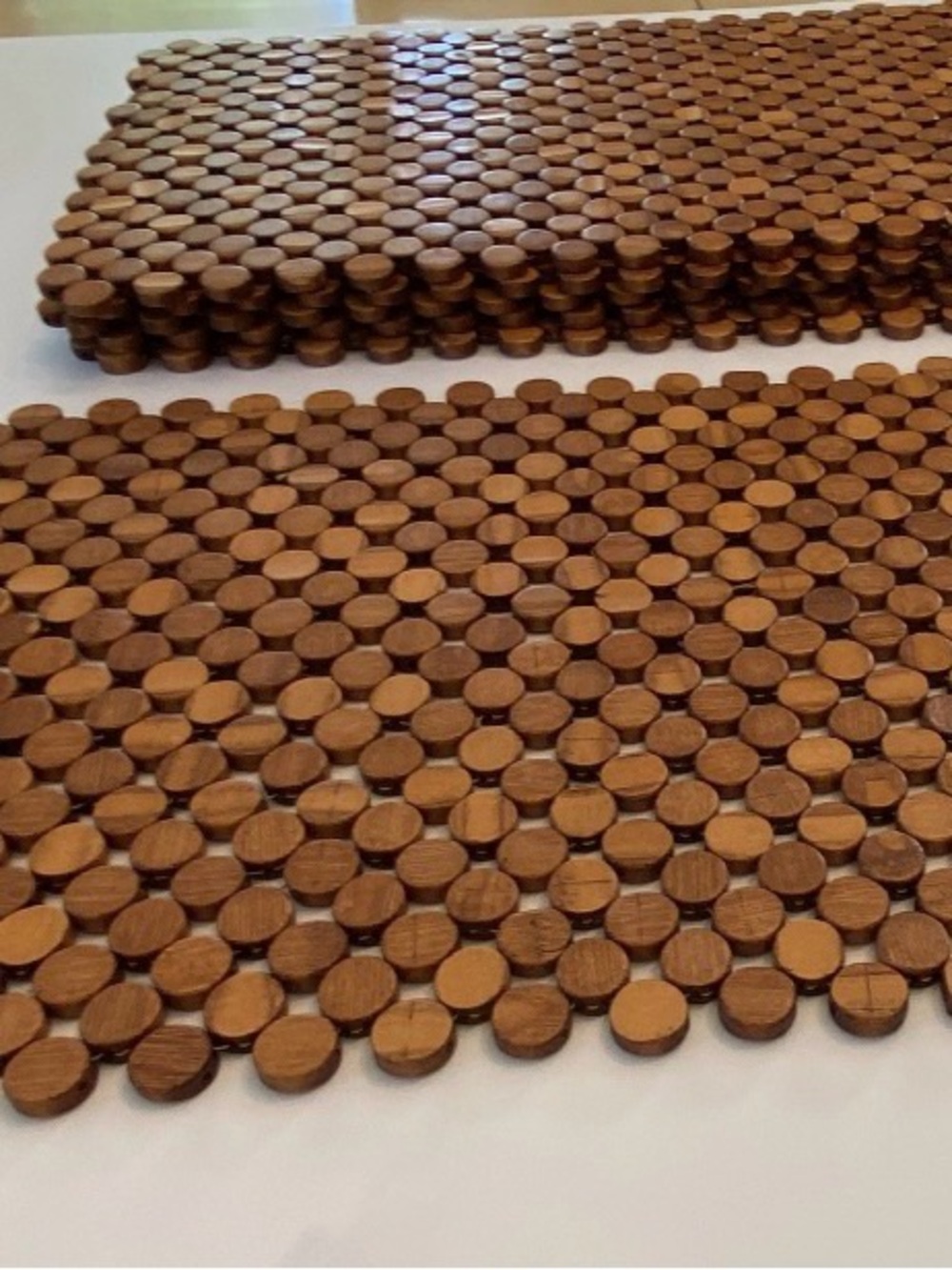 Source Unknown Brown Wooden Round Bead Door Mat